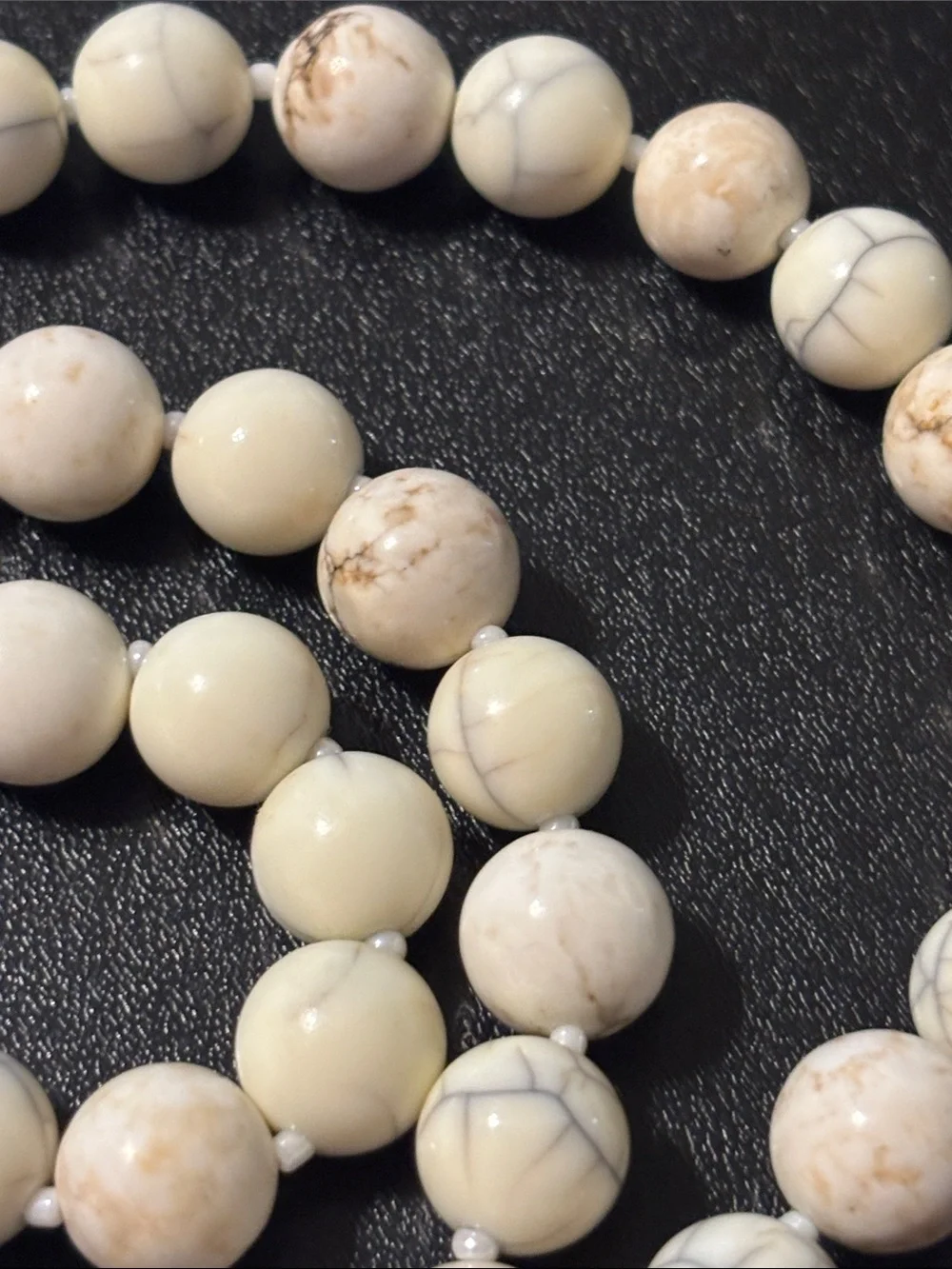 Chico's Cream Howlite-Style‎ Beaded Necklace